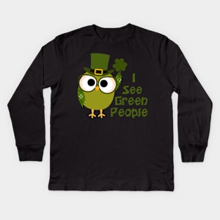 I See Green People! Kids Long Sleeve T-Shirt